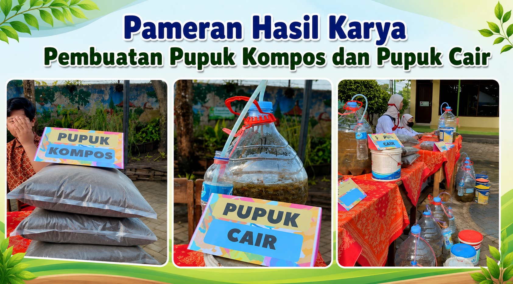 SDN Balearjosari 1 Menyelenggarakan Pameran Hasil Karya Pembuatan Pupuk Kompos dan Pupuk Cair sebagai Wujud Pembelajaran Berbasis Lingkungan